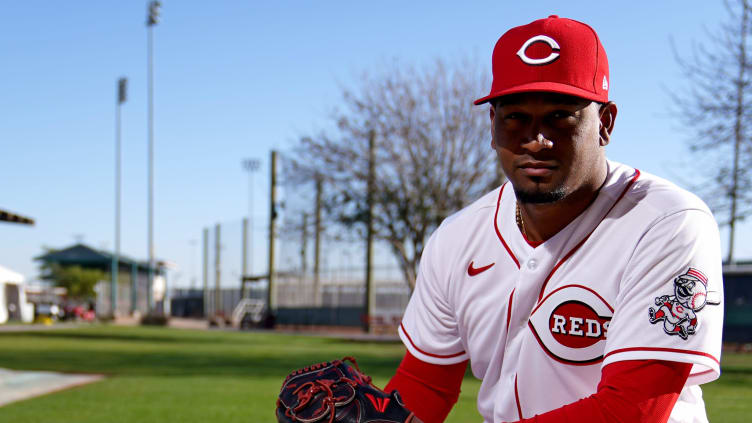 Cincinnati Reds pitcher Alexis Diaz (84).