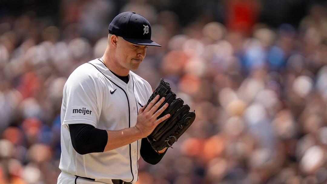 Detroit Tigers starting pitcher Tarik Skubal (29) walks off the mound against the Baltimore Orioles at Comerica Park in Detroit on Wednesday, July 29, 2026.