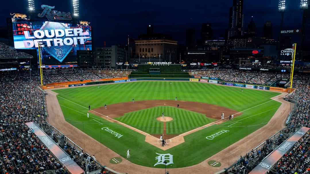 Overview of Detroit Tigers vs. Chicago White Sox at Comerica Park in Detroit on Friday, Sept. 27, 2024. The Tigers clinched a playoff berth with their 4-1 win.