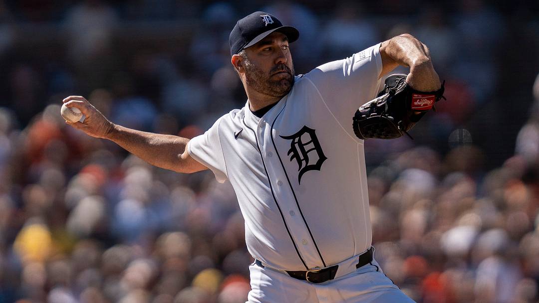 Detroit Tigers pitcher Justin Verlander (35) throws a pitch during his last MLB game. Credit Detroit Tigers pitcher Justin Verlander (35) throws a pitch during his last MLB game. Credit