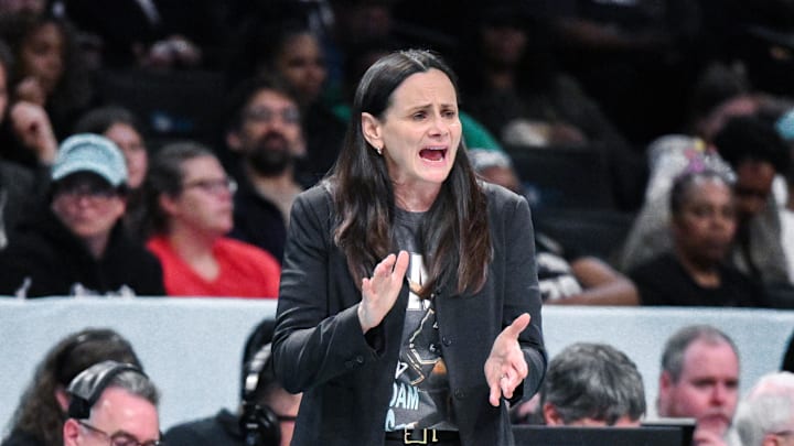 New York Liberty head coach Sandy Brondello at Barclays Center. New York Liberty head coach Sandy Brondello at Barclays Center.
