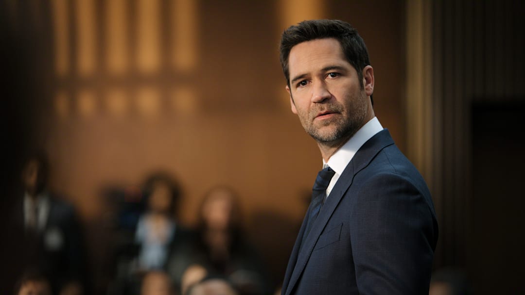 The Lincoln Lawyer. Manuel Garcia-Rulfo as Mickey Haller in episode 408 of The Lincoln Lawyer. 