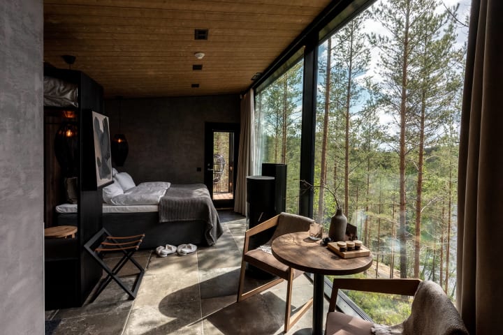 kuru resort villa overlooking forest in finland