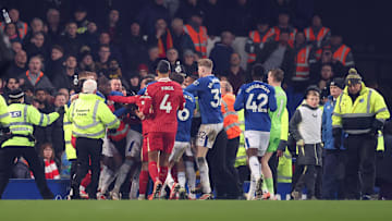 There were heated scenes after Wednesday night's Merseyside derby