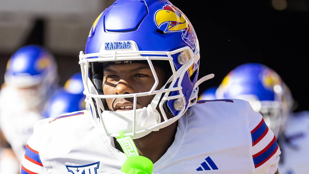 Kansas Jayhawks wide receiver Emmanuel Henderson Jr. against the Arizona Wildcats 