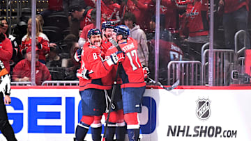 Aliaksei Protas, Alex Ovechkin, Dylan Strome