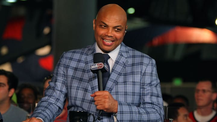 May 20, 2015; Atlanta, GA, USA; Former NBA player and current TNT television personality Charles Barkley prior to game one of the Eastern Conference Finals of the NBA Playoffs between the Atlanta Hawks and the Cleveland Cavaliers at Philips Arena. Mandatory Credit: Brett Davis-Imagn Images