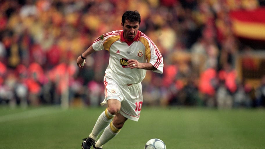 Gheorghe Hagi in action for Romania.