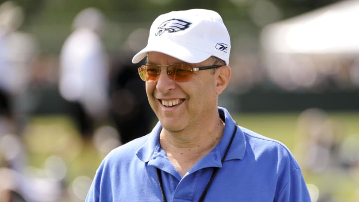 Jul 31, 2010; Bethlehem, PA, USA; Philadelphia Eagles president Joe Banner during training camp at Lehigh University. Mandatory Credit: Howard Smith-USA TODAY Sports