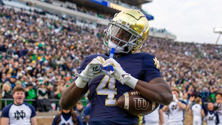 Notre Dame Fighting Irish running back Jeremiyah Love.