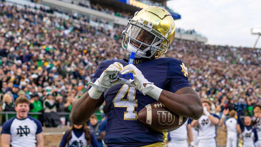 Notre Dame running back Jeremiyah Love could be a player that would push the New Orleans Saints into trading up from No. 8 in the 2026 NFL Draft.