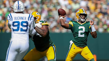 Green Bay Packers quarterback Malik Willis (2) passes the ball against the Indianapolis Colts on Sunday, September 15, 2024, at Lambeau Field in Green Bay, Wis. The Packers won the game, 16-10.
Tork Mason/USA TODAY NETWORK-Wisconsin
