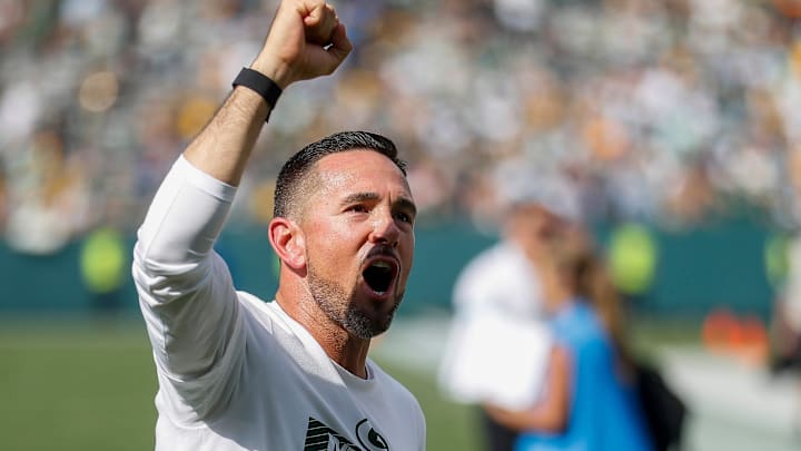 Green Bay Packers head coach Matt LaFleur gestures to the crowd as he leaves the field after defeating the Indianapolis Colts on Sunday, September 15, 2024, at Lambeau Field in Green Bay, Wis. The Packers won the game, 16-10.
Tork Mason/USA TODAY NETWORK-Wisconsin