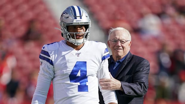 Dallas Cowboys quarterback Dak Prescott and owner Jerry Jones