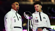 Jalen Hurts y Patrick Mahomes serán las estrellas que más atención captarán en el Super Bowl 2025 de la NFL