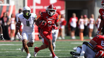 Sep 7, 2024; Salt Lake City, Utah, USA; Utah Utes running back Micah Bernard (2) runs the ball against the Baylor Bears.