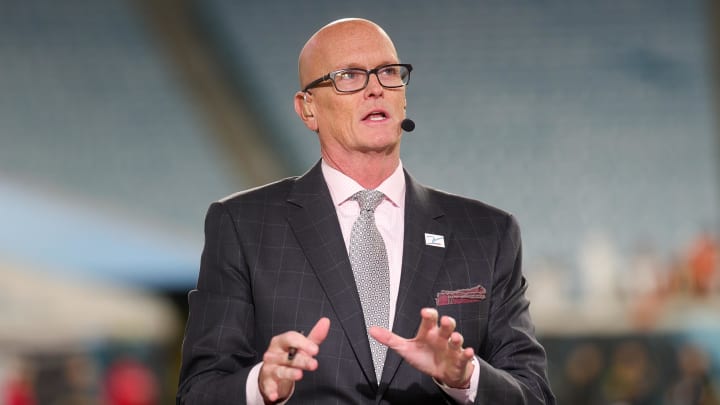 Dec 4, 2023; Jacksonville, Florida, USA;  ESPN Scott Van Pelt broadcast before game between the Cincinnati Bengals and Jacksonville Jaguars at EverBank Stadium. Mandatory Credit: Nathan Ray Seebeck-USA TODAY Sports