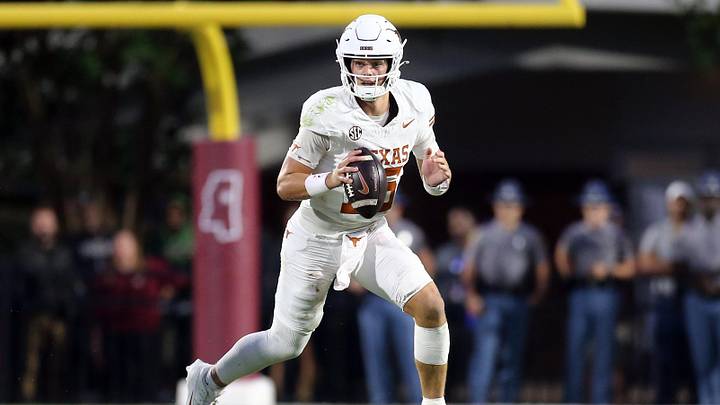 Oct 25, 2025; Starkville, Mississippi, USA; Texas Longhorns quarterback Arch Manning