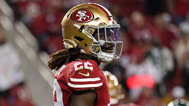 Sep 9, 2024; Santa Clara, California, USA; San Francisco 49ers cornerback Isaac Yiadom (22) looks to the sidelines in the fourth quarter against the New York Jets at Levi's Stadium.