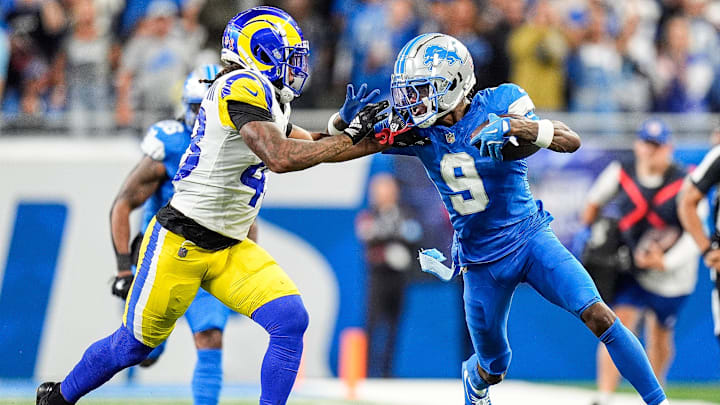 Detroit Lions wide receiver Jameson Williams (9) 