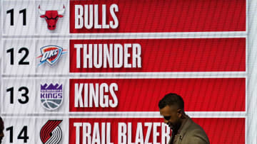 May 12, 2024; Chicago, IL, USA; Atlanta Hawks general manager Landry Fields after the Hawks get the number one pick in the 2024 NBA Draft Lottery at McCormick Place West. Mandatory Credit: David Banks-USA TODAY Sports