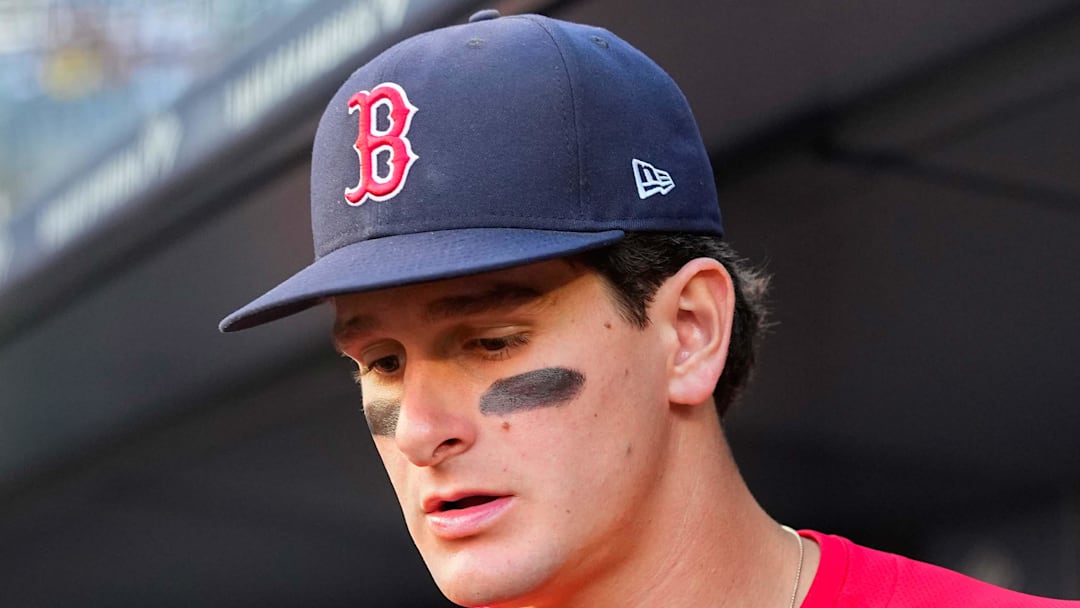 Boston Red Sox right fielder Roman Anthony (19) prior to the game against the New York Yankees at Yankee Stadium on Aug. 22. 