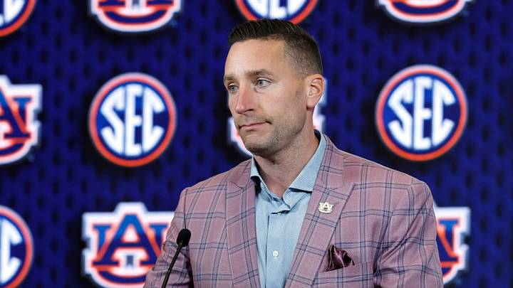 Oct 13, 2026; Birmingham, AL, USA;  Auburn Tigers head coach Steven Pearl speaks during the SEC Basketball Tipoff at Grand Bohemian Hotel Mountain Brook.  Mandatory Credit: Butch Dill-Imagn Images