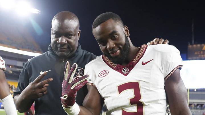 Nov 4, 2023; Pittsburgh, Pennsylvania, USA;  Florida State Seminoles running backs coach David