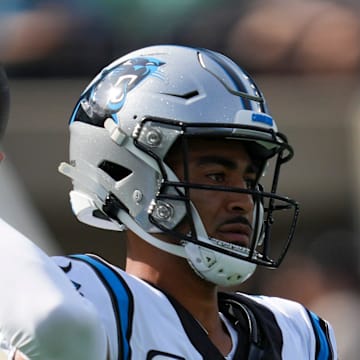 Carolina Panthers quarterback Bryce Young throws the ball during a game against the New York Jets.