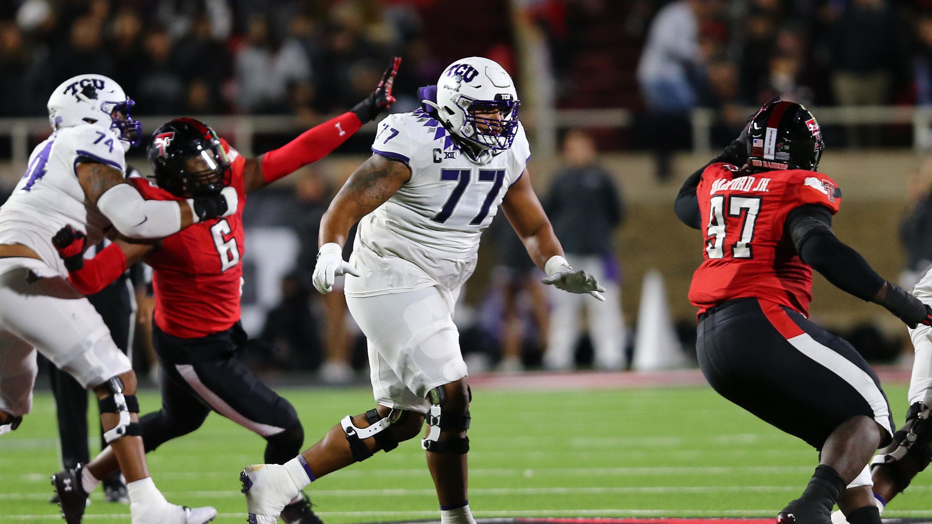  Texas Christian Horned Frogs offensive tackle Brandon Coleman.
