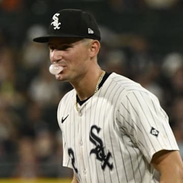Chicago White Sox shortstop Colson Montgomery (12) against the Detroit Tigers at Rate Field. 