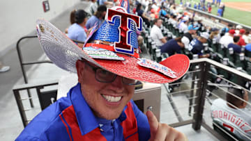 Jul 16, 2024; Arlington, Texas, USA; Fans cheer before the the 2024 MLB All-Star game at Globe Life Field. Mandatory Credit: Kevin Jairaj-Imagn Images