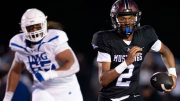 Lipscomb's Deuce Knight (2) runs away from IMG's Jayden Jackson (65) at Lipscomb's Reese Smith