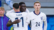 Phil Foden (left), Bukayo Saka (middle) and Cole Palmer (right) are among the eight players that have withdrawn from England's squad for the upcoming games vs. Greece and Ireland.