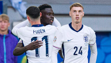 Phil Foden (left), Bukayo Saka (middle) and Cole Palmer (right) are among the eight players that have withdrawn from England's squad for the upcoming games vs. Greece and Ireland.