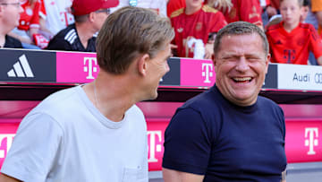 Max Eberl (r.) und Christoph Freund haben gut Lachen