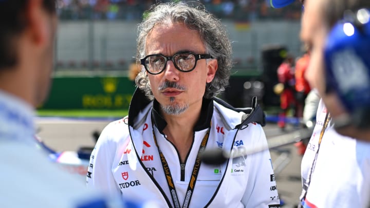 Laurent Mekies, Team Principal of Visa Cash App RB talks on the grid prior to the F1 Grand Prix of Belgium at Circuit de Spa-Francorchamps on July 28, 2024 in Spa, Belgium. 