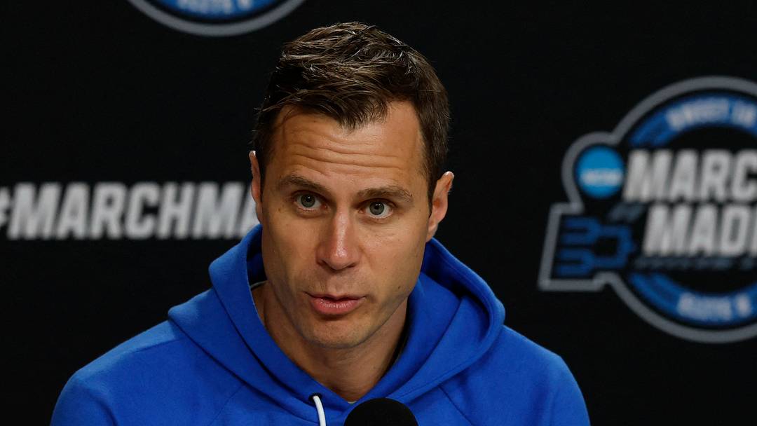 Mar 26, 2026; Washington, DC, USA; Duke Blue Devils head coach Jon Scheyer speaks with the media during a press conference ahead of the east regional of the men's 2026 NCAA Tournament at Capital One Arena. Mandatory Credit: Geoff Burke-Imagn Images Mar 26, 2026; Washington, DC, USA; Duke Blue Devils head coach Jon Scheyer speaks with the media during a press conference ahead of the east regional of the men's 2026 NCAA Tournament at Capital One Arena. Mandatory Credit: Geoff Burke-Imagn Images