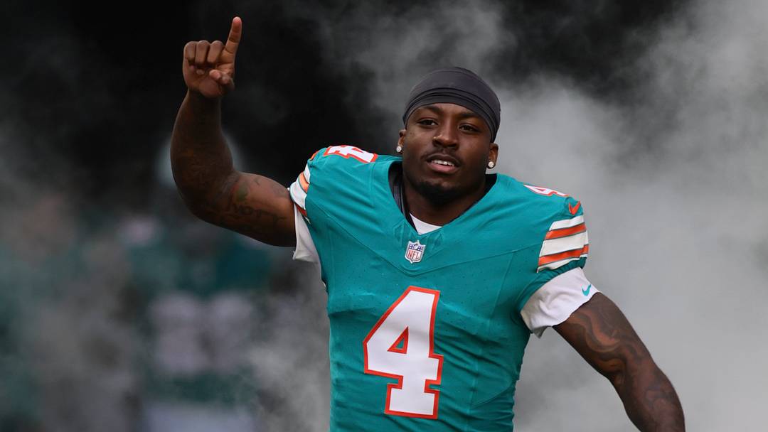 Dec 24, 2023; Miami Gardens, Florida, USA; Miami Dolphins cornerback Kader Kohou (4) runs on the field prior to the game Dallas Cowboys at Hard Rock Stadium. Mandatory Credit: Sam Navarro-USA TODAY Sports