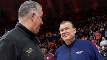 Mar 5, 2024; Champaign, Illinois, USA; Purdue Boilermakers head coach Matt Painter and Illinois