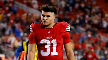 San Francisco 49ers running back Isaac Guerendo (31)