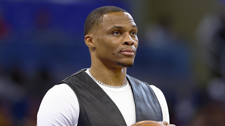 Mar 26, 2026; Orlando, Florida, USA;  Sacramento Kings forward Russell Westbrook (18) in the second half against the Orlando Magic at Kia Center. Mandatory Credit: Russell Lansford-Imagn Images