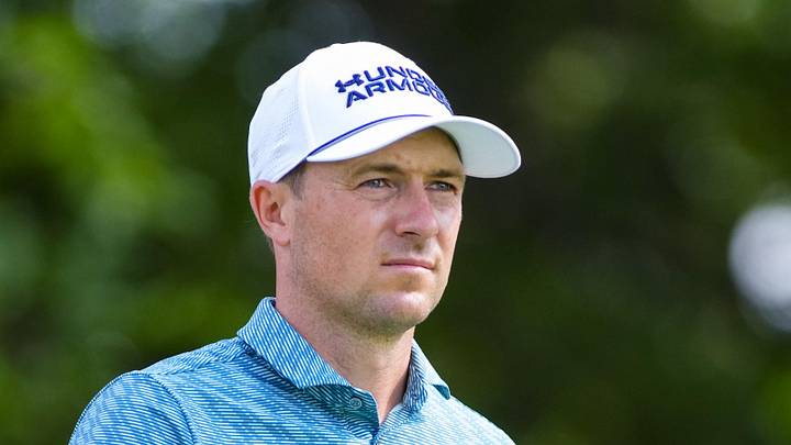 Jordan Spieth walks from the second tee during the second round of THE CJ CUP Byron Nelson golf tournament