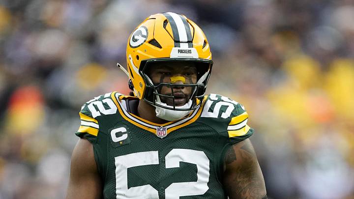 Nov 23, 2025; Green Bay, Wisconsin, USA;  Green Bay Packers defensive lineman Rashan Gary (52) during the game against the Minnesota Vikings at Lambeau Field. Mandatory Credit: Jeff Hanisch-Imagn Images