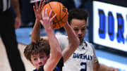 Dorman played Byrnes in boys' high school basketball at Dorman High School on Jan. 16, 2024. Byrnes' Colt Fowler (1) at the basket.