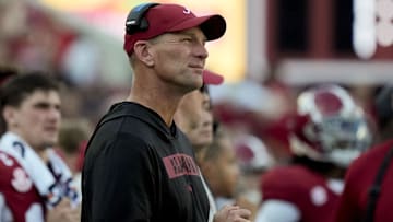 Nov 22, 2025; Tuscaloosa, Alabama, USA;  Alabama head coach Kalen DeBoer watches his team play Eastern Illinois at Saban Field at Bryant-Denny Stadium. Mandatory Credit: Gary Cosby Jr.-Imagn Images