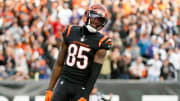 Cincinnati Bengals wide receiver Tee Higgins (85) smiles as he scores a touchdown in the fourth quarter of the NFL Week 16 game between the Cincinnati Bengals and the Baltimore Ravens at Paul Brown Stadium in downtown Cincinnati on Sunday, Dec. 26, 2021. The Bengals improved to 9-6 on the season with a 41-21 win over the Ravens.

Baltimore Ravens At Cincinnati Bengals Week 16