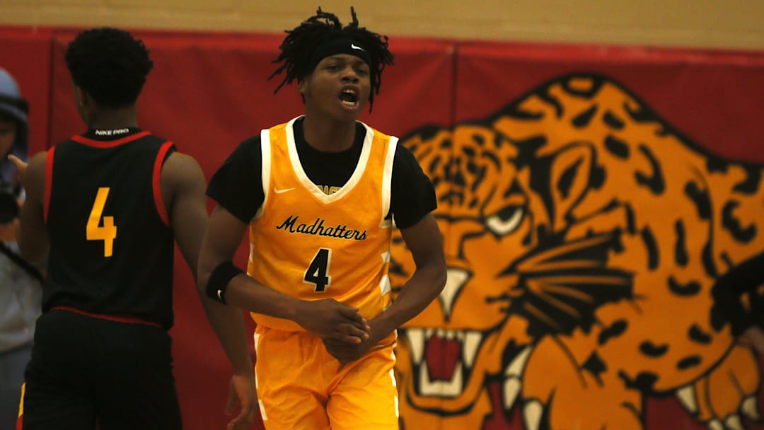 Oyler senior Robert Hamilton (4) reacts after scoring a basket as Oyler defeated Shroder, 73-65, in a battle for first place in the CMAC-Blue Division Jan. 16, 2026 at Shroder High School. Oyler senior Robert Hamilton (4) reacts after scoring a basket as Oyler defeated Shroder, 73-65, in a battle for first place in the CMAC-Blue Division Jan. 16, 2026 at Shroder High School.