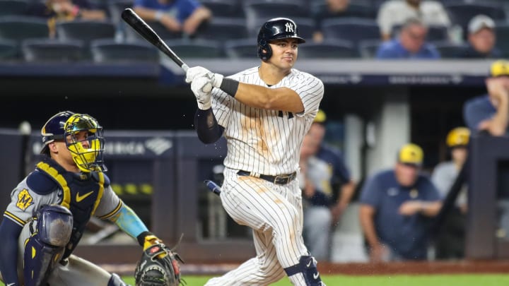 Sep 8, 2023; Bronx, New York, USA;  New York Yankees center fielder Jasson Dominguez (89) at Yankee Stadium. Mandatory Credit: Wendell Cruz-USA TODAY Sports