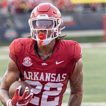 Arkansas Razorbacks running back Ja'Quinden Jackson in season opener against UAPB in Little Rock, Ark.